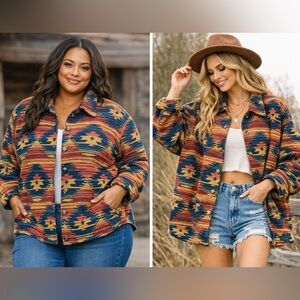 VTG Alfred Dunner Aztec Tapestry Jacket | Boho Western Shacket